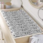 Black And White Snowman Pattern Print Changing Pad Cover
