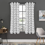 Black And White Snowman Pattern Print Curtain