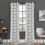 Black And White Snowman Pattern Print Curtain