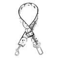 Black And White Snowman Pattern Print Dog Seat Belt