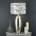 Black And White Snowman Pattern Print Drum Lamp Shade