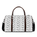Black And White Snowman Pattern Print Duffle Bag