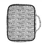 Black And White Snowman Pattern Print Front Pocket Bible Bag