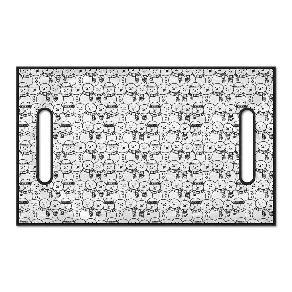 Black And White Snowman Pattern Print Golf Cart Seat Cover