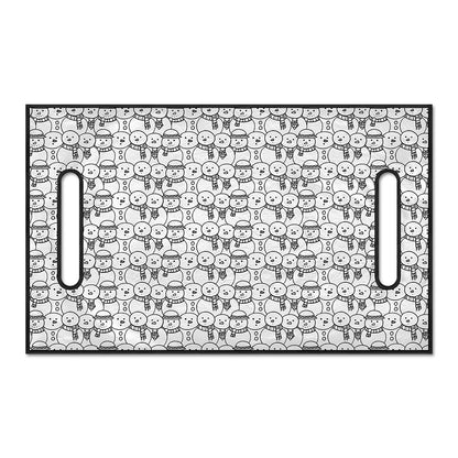 Black And White Snowman Pattern Print Golf Cart Seat Cover