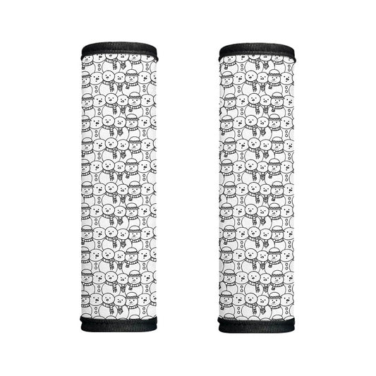 Black And White Snowman Pattern Print Handle Covers