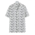Black And White Snowman Pattern Print Hawaiian Shirt