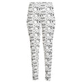 Black And White Snowman Pattern Print High-Waisted Pocket Leggings