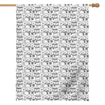 Black And White Snowman Pattern Print House Flag