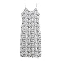 Black And White Snowman Pattern Print Jersey Midi Cami Dress