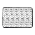 Black And White Snowman Pattern Print Kitchen Mat