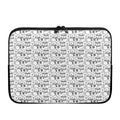 Black And White Snowman Pattern Print Laptop Sleeve