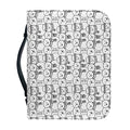 Black And White Snowman Pattern Print Leather Bible Cover