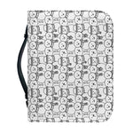 Black And White Snowman Pattern Print Leather Bible Cover