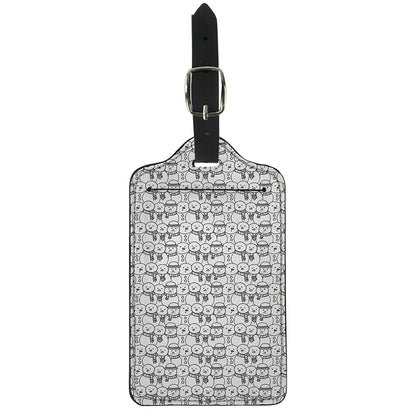 Black And White Snowman Pattern Print Luggage Tag