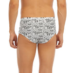 Black And White Snowman Pattern Print Men's Briefs