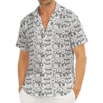 Black And White Snowman Pattern Print Men's Deep V-Neck Shirt