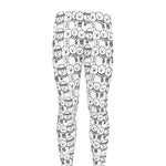 Black And White Snowman Pattern Print Men's leggings