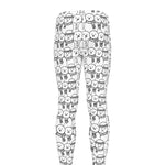 Black And White Snowman Pattern Print Men's leggings