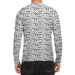 Black And White Snowman Pattern Print Men's Long Sleeve Rash Guard