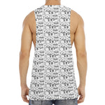 Black And White Snowman Pattern Print Men's Muscle Tank Top