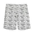 Black And White Snowman Pattern Print Men's Athletic Shorts