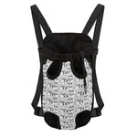 Black And White Snowman Pattern Print Pet Carrier Backpack