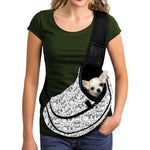 Black And White Snowman Pattern Print Pet Sling Carrier