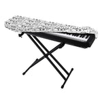 Black And White Snowman Pattern Print Piano Keyboard Cover