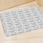Black And White Snowman Pattern Print Polyester Doormat