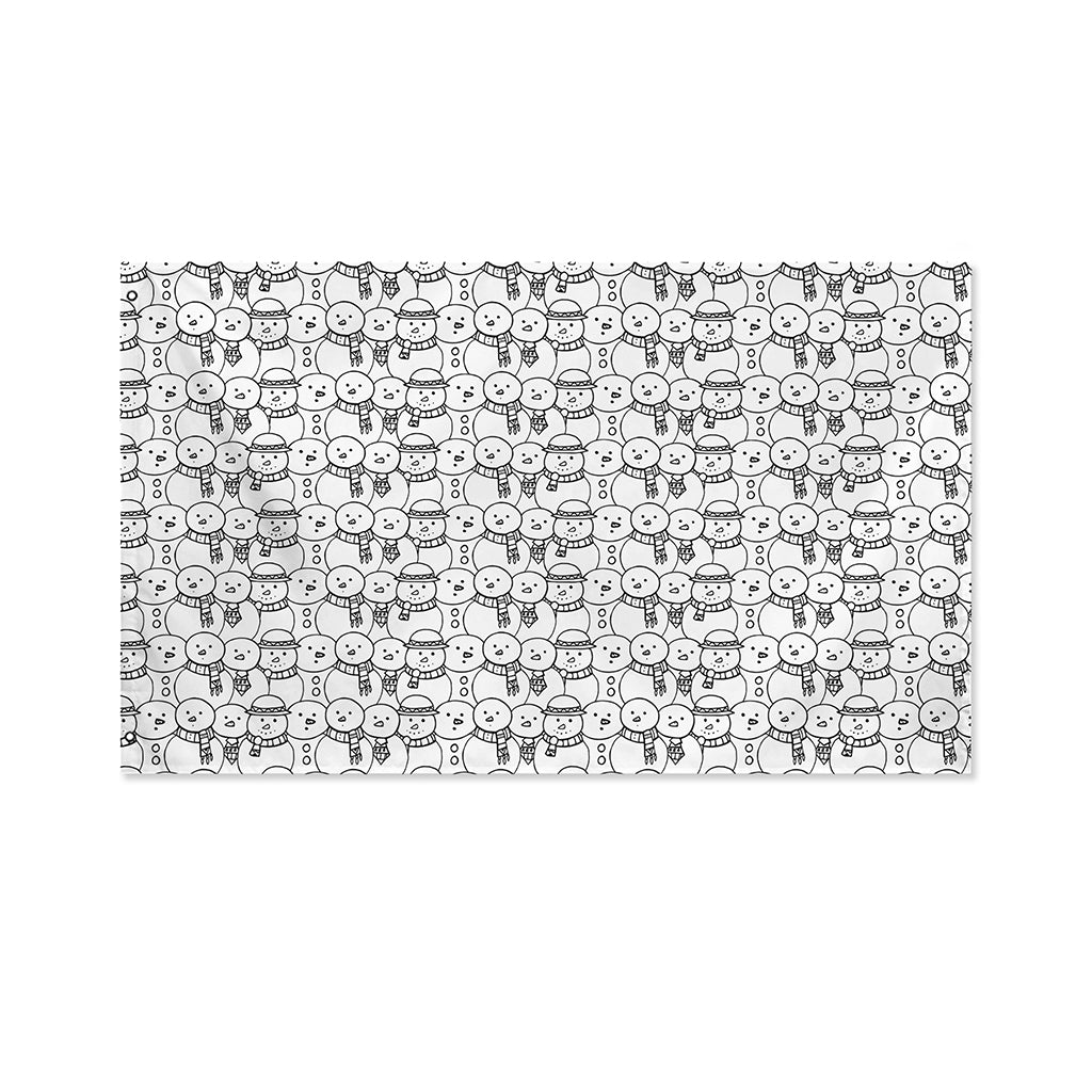 Black And White Snowman Pattern Print Polyester Flag