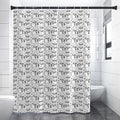 Black And White Snowman Pattern Print Premium Shower Curtain