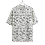Black And White Snowman Pattern Print Rayon Hawaiian Shirt