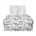 Black And White Snowman Pattern Print Rectangle Tissue Box Cover