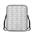 Black And White Snowman Pattern Print Rectangular Crossbody Bag