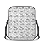 Black And White Snowman Pattern Print Rectangular Crossbody Bag