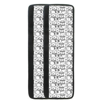 Black And White Snowman Pattern Print Refrigerator Handle Covers