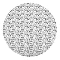 Black And White Snowman Pattern Print Round Blanket