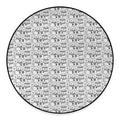 Black And White Snowman Pattern Print Round Floor Mat