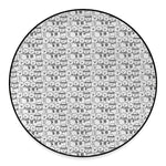 Black And White Snowman Pattern Print Round Floor Mat