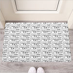 Black And White Snowman Pattern Print Rubber Doormat