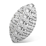 Black And White Snowman Pattern Print Rugby Ball