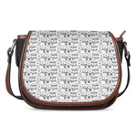 Black And White Snowman Pattern Print Saddle Bag
