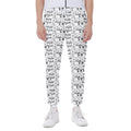 Black And White Snowman Pattern Print Joggers