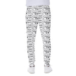 Black And White Snowman Pattern Print Scuba Joggers