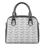 Black And White Snowman Pattern Print Shoulder Handbag