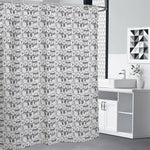 Black And White Snowman Pattern Print Shower Curtain