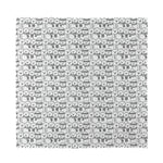 Black And White Snowman Pattern Print Silk Bandana