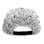 Black And White Snowman Pattern Print Snapback Cap