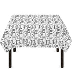 Black And White Snowman Pattern Print Tablecloth